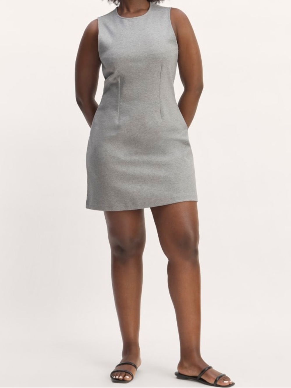 Everlane Organic Cotton Blend The Dream 90’s Shift Dress Sleeveless Sheath Dress